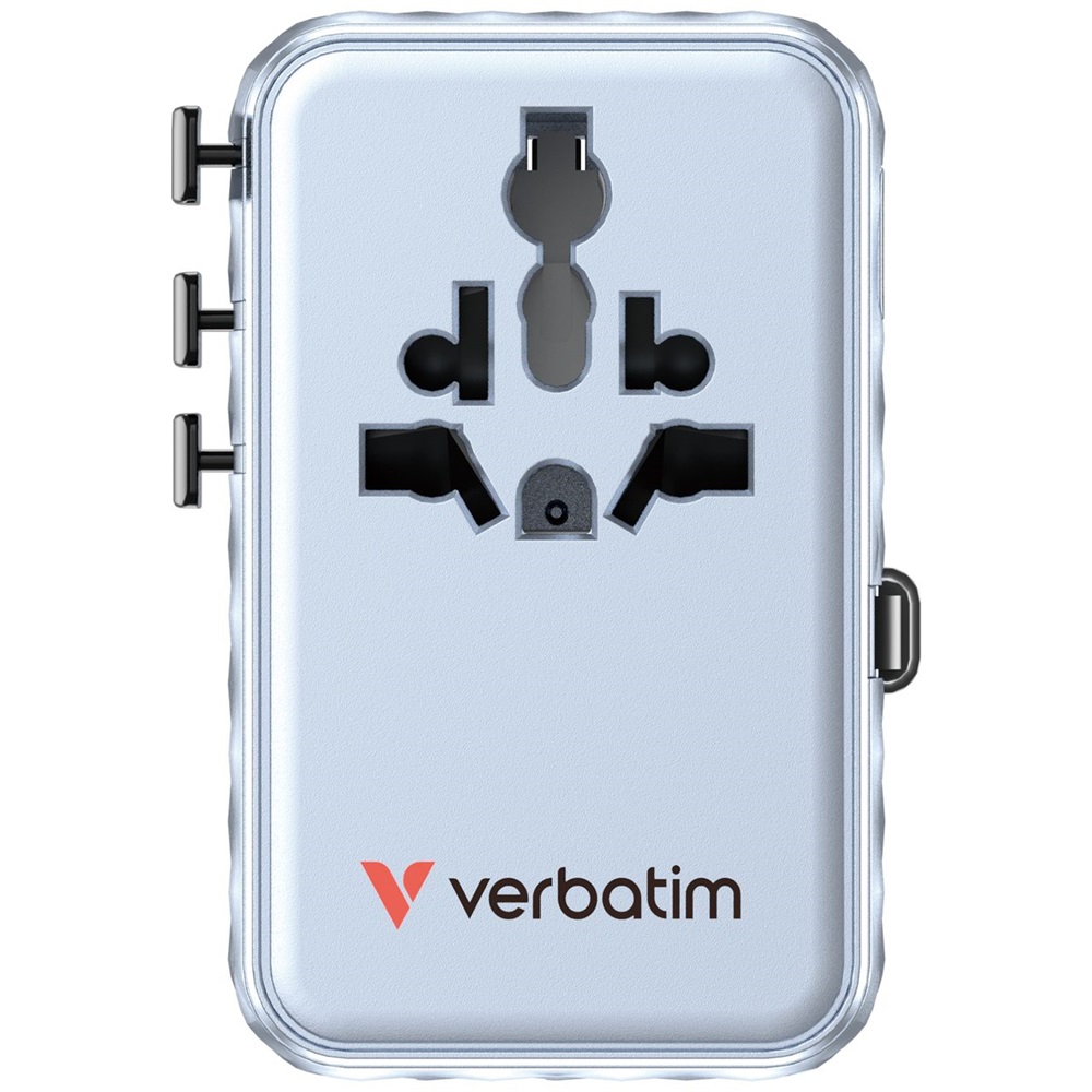 Verbatim 30192 Charge n Travel 100W kék univerzális utazó adapter USB-C kábellel