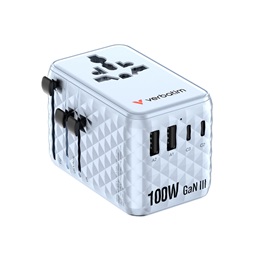Verbatim 30192 Charge n Travel 100W kék univerzális utazó adapter USB-C kábellel