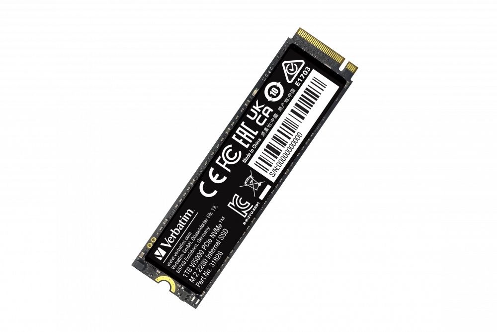 Verbatim 31826 Vi5000 1TB Internal PCIe NVMe M.2 fekete SSD