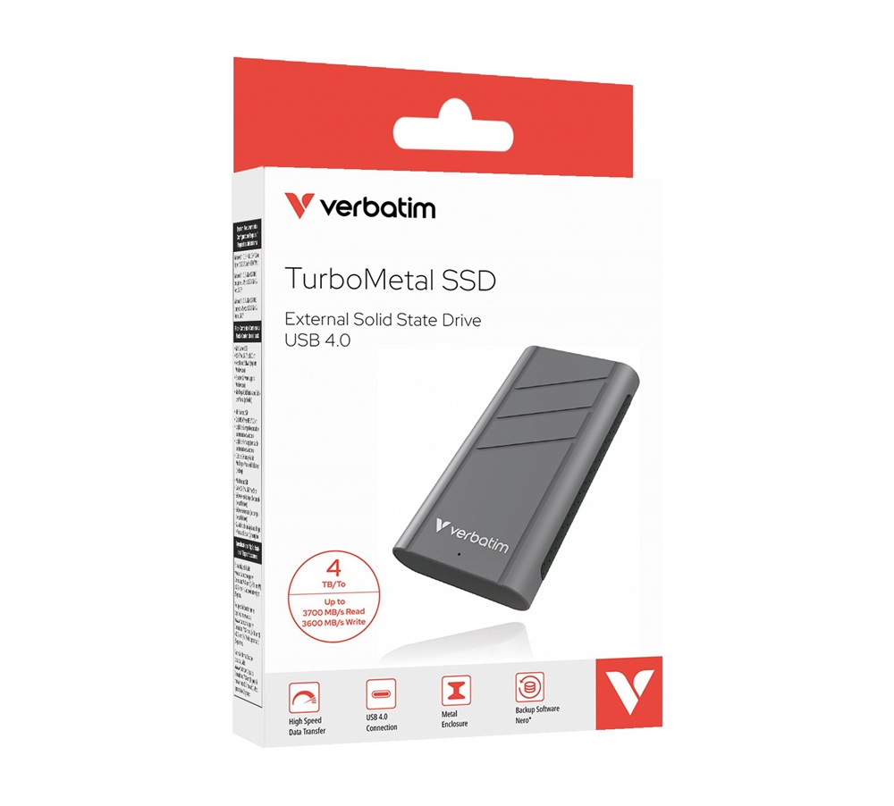 Verbatim 32023 4TB USB4.0 Turbo Metal külső SSD