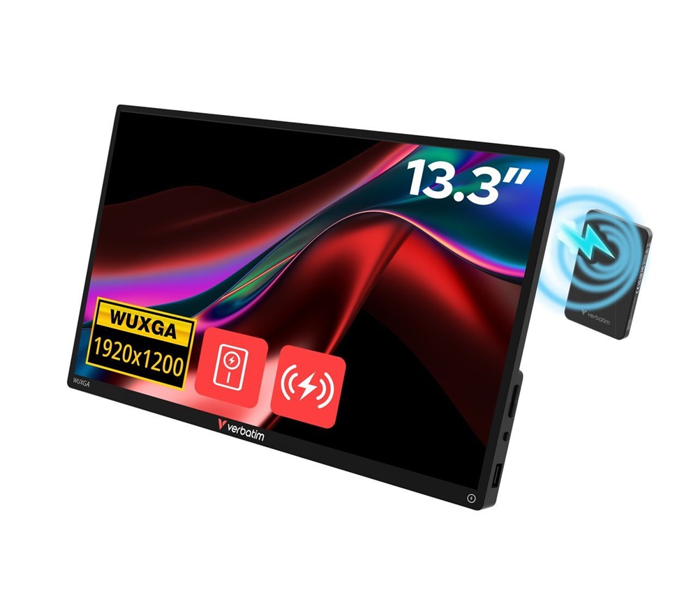 Verbatim 32087 hordozható 13,3" érintő kijelzős WUXGA (1920x1200) monitor vezeték nélküli powerbankkal 5000mAh