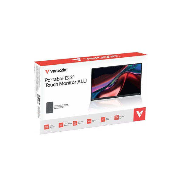 Verbatim 32087 hordozható 13,3" érintő kijelzős WUXGA (1920x1200) monitor vezeték nélküli powerbankkal 5000mAh