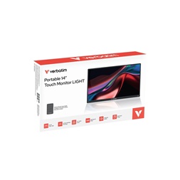 Verbatim 32088 hordozható 14" érintő kijelzős Full HD monitor vezeték nélküli powerbankkal 5000mAh