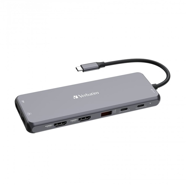 Verbatim 32153 USB-C Pro Multiport CMH-13 13in1 ezüst HUB DEMO