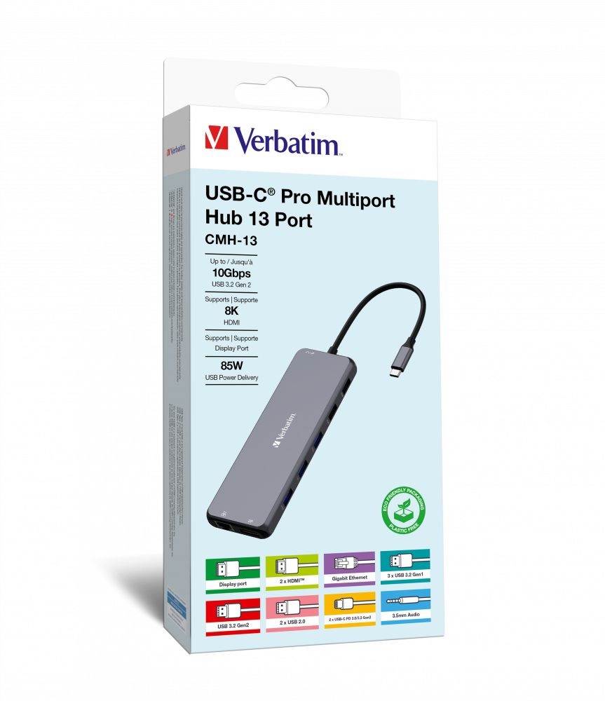 Verbatim 32153 USB-C Pro Multiport CMH-13 13in1 ezüst HUB