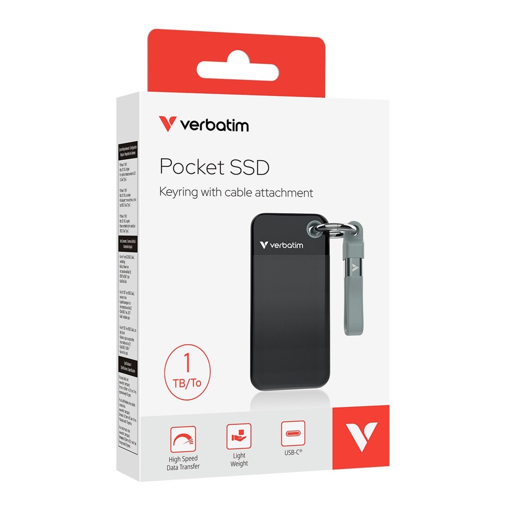 Verbatim 32190 1TB USB 3.2 gen 2 kulcstartós fekete-szürke külső SSD