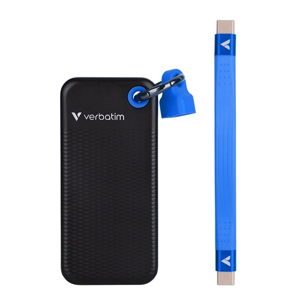 Verbatim 32191 1TB USB 3.2 gen 2 kulcstartós fekete-kék külső SSD