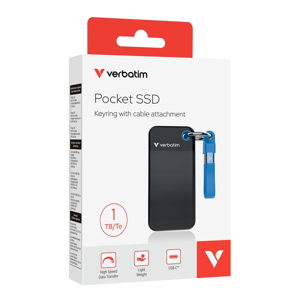 Verbatim 32191 1TB USB 3.2 gen 2 kulcstartós fekete-kék külső SSD