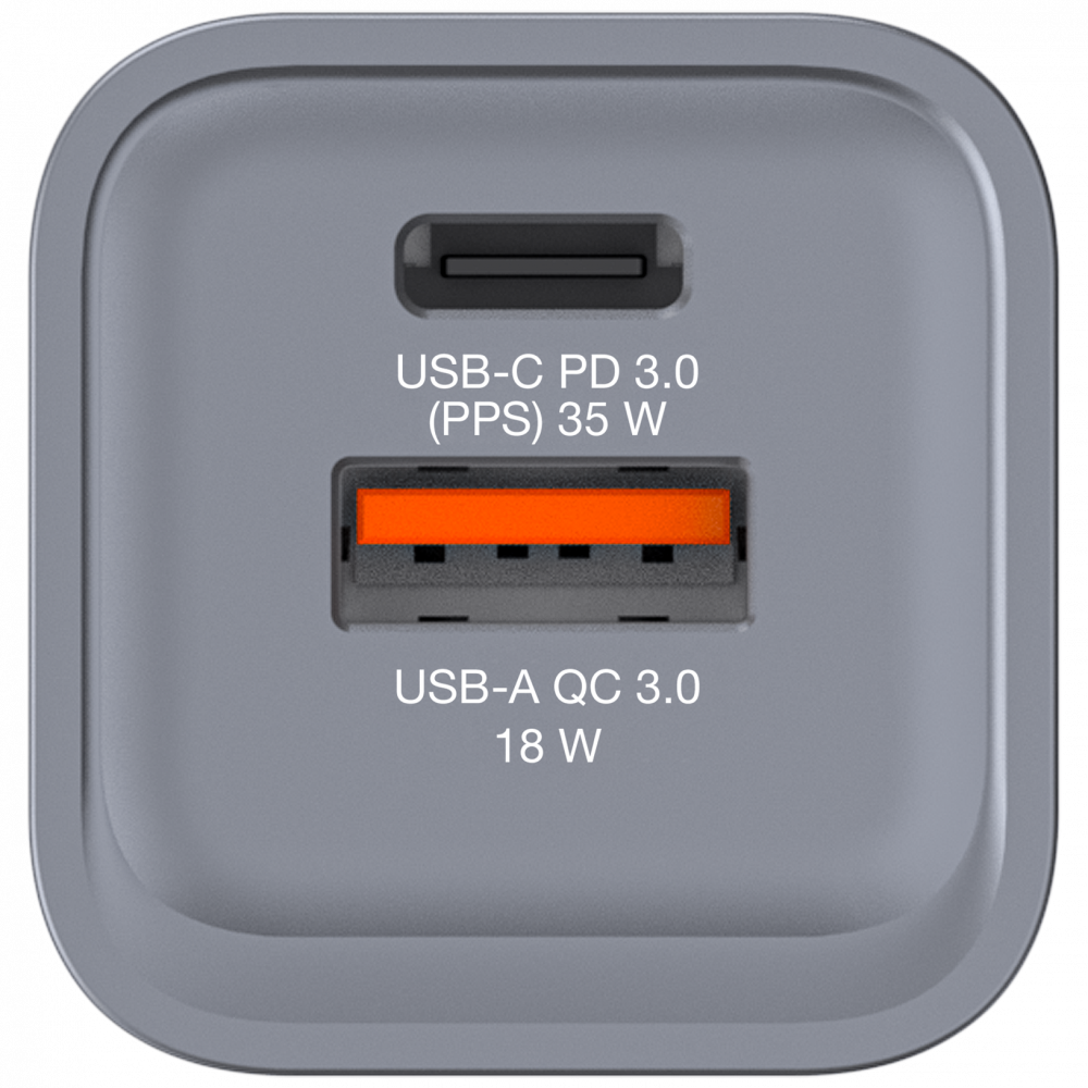 Verbatim 32200 GNC-35 GaN Charger 35W USB Type-A + Type-C hálózati töltő adapter