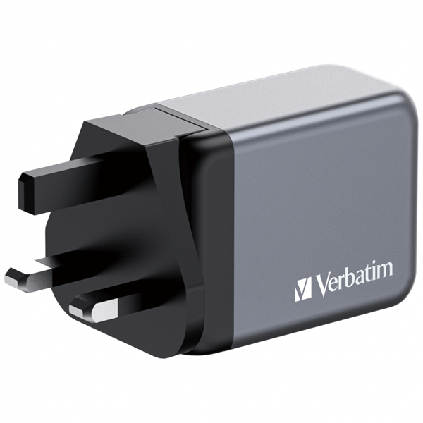 Verbatim 32201 GNC-65 GaN Charger 65W USB Type-A + 2xType-C hálózati töltő adapter