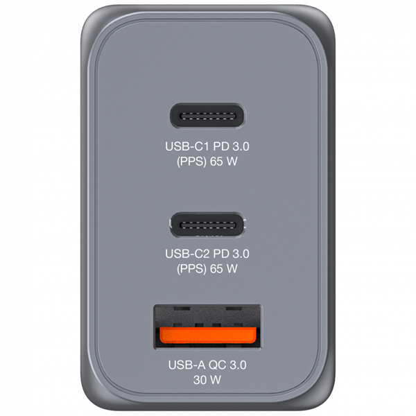 Verbatim 32201 GNC-65 GaN Charger 65W USB Type-A + 2xType-C hálózati töltő adapter