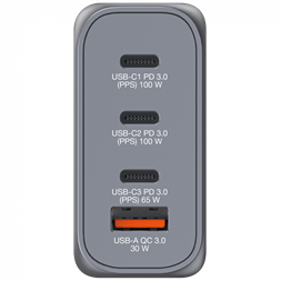 Verbatim 32202 GNC-100 GaN Charger 100W USB Type-A + 3xType-C hálózati töltő adapter