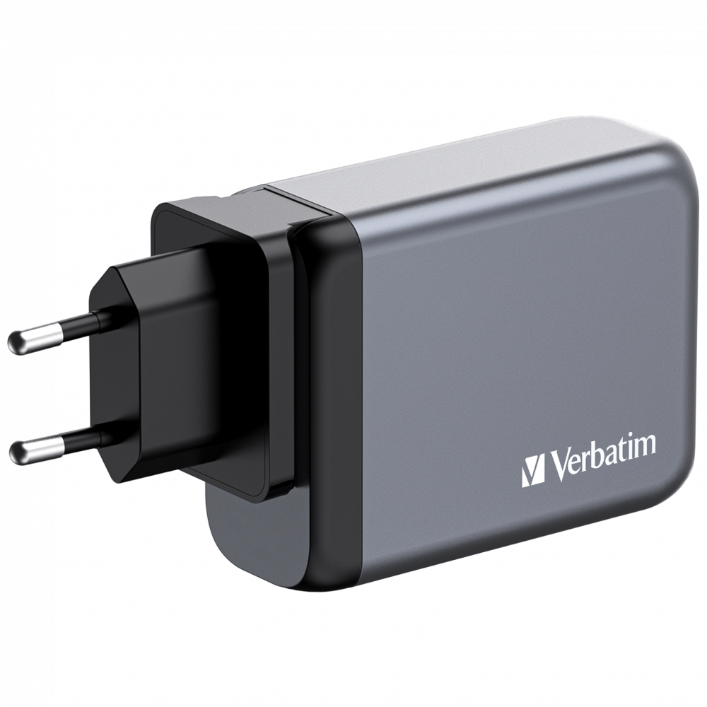 Verbatim 32202 GNC-100 GaN Charger 100W USB Type-A + 3xType-C hálózati töltő adapter