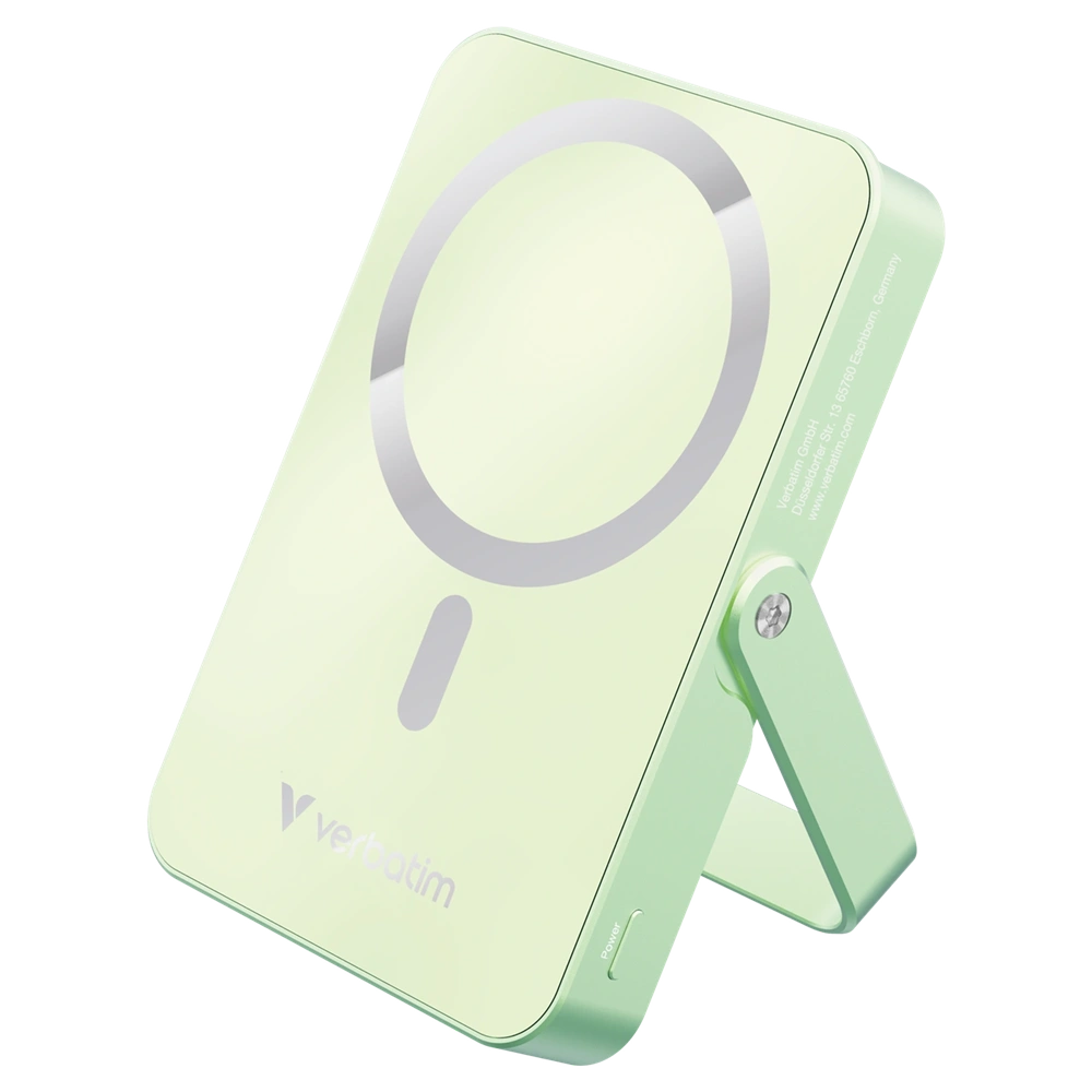 Verbatim 32259 Charge n Go 10000mAh zöld vezeték nélküli kitámasztható mágneses powerbank