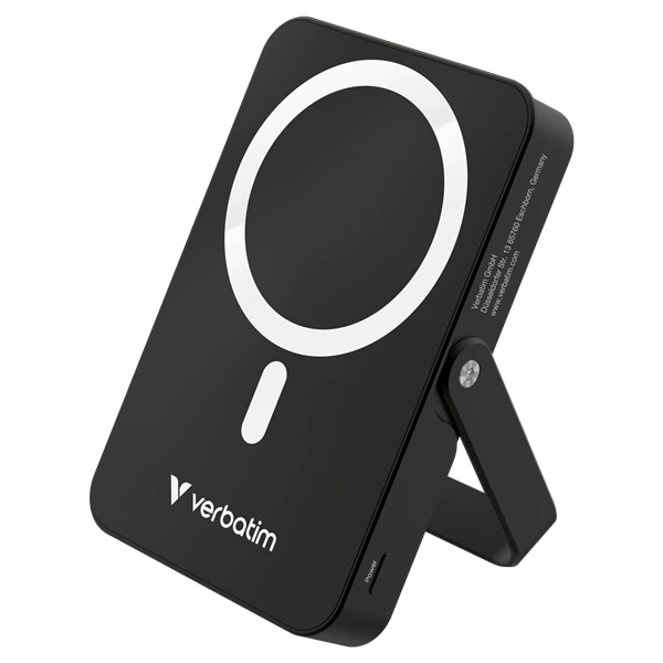 Verbatim 32264 Charge n Go 10000mAh fekete vezeték nélküli kitámasztható mágneses powerbank