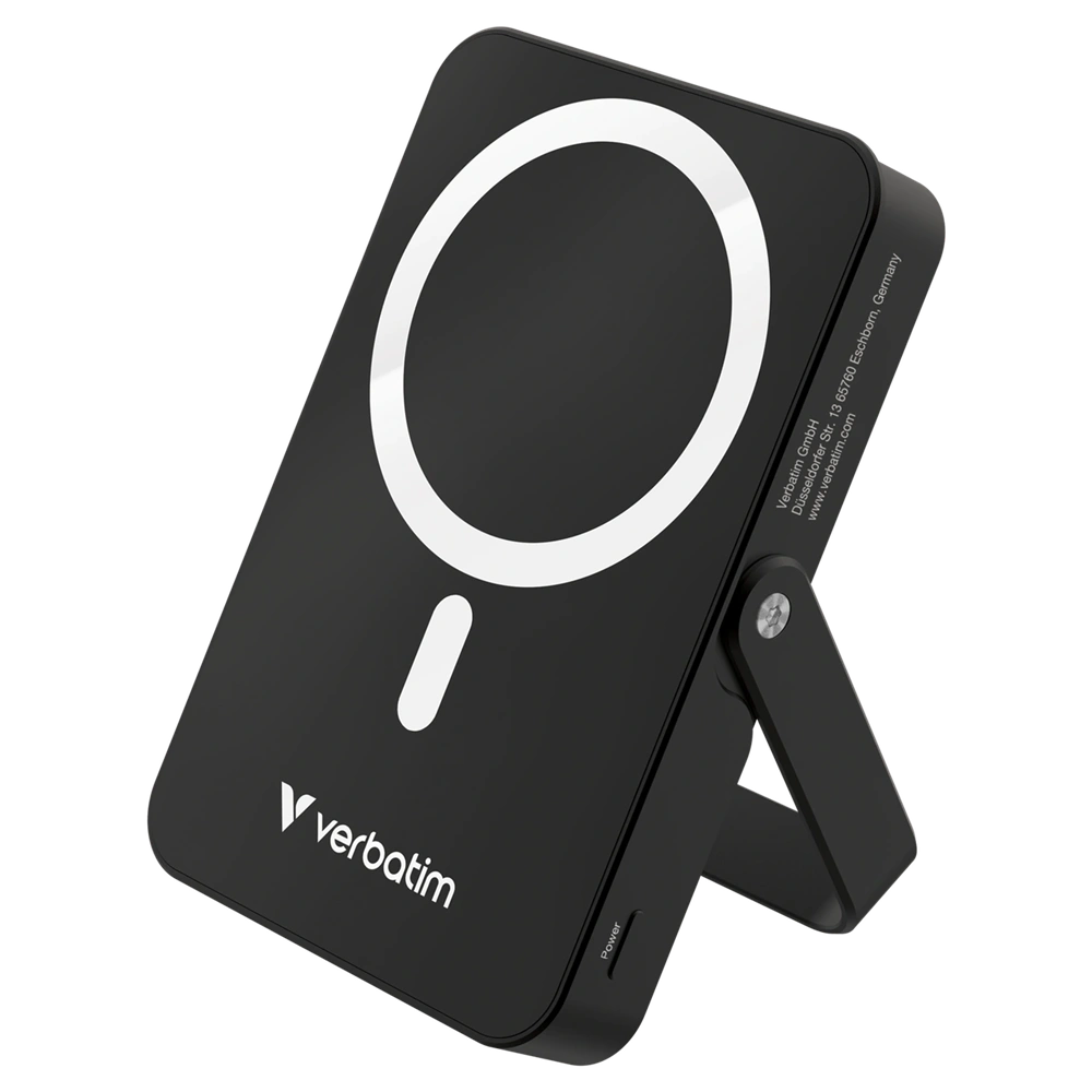 Verbatim 32264 Charge n Go 10000mAh fekete vezeték nélküli kitámasztható mágneses powerbank