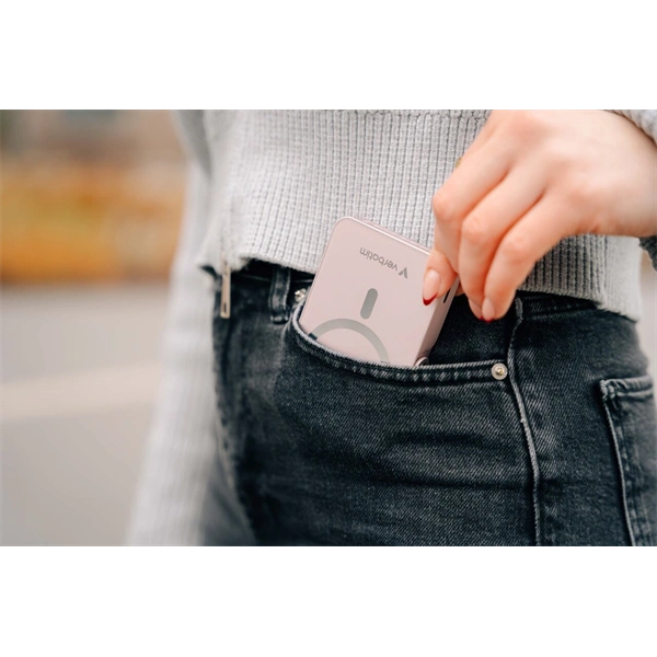 Verbatim 32267 Charge n Go 10000mAh rózsaszín vezeték nélküli kitámasztható mágneses powerbank