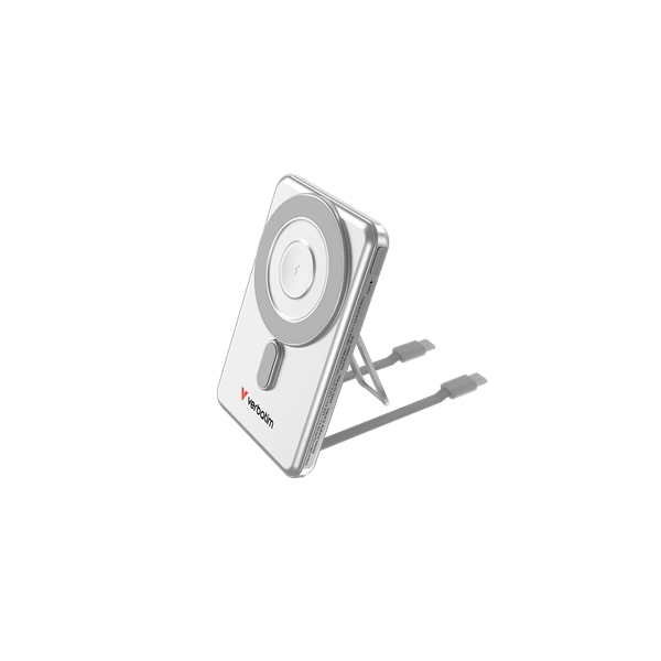 Verbatim 32276 Charge n Go 2C 5000mAh ezüst vezeték nélküli mágneses kitámasztható powerbank 2xUSB-C kábellel