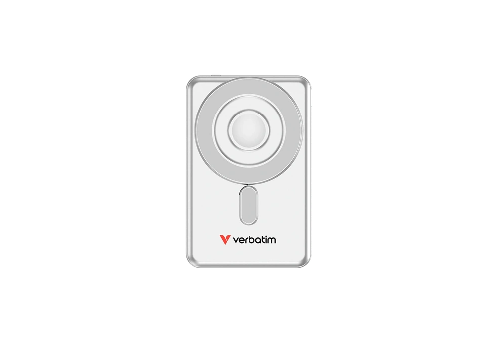 Verbatim 32276 Charge n Go 2C 5000mAh ezüst vezeték nélküli mágneses kitámasztható powerbank 2xUSB-C kábellel