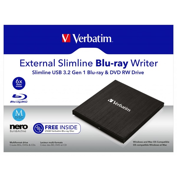 Verbatim 43890 USB 3.0 fekete Blu-Ray optikai meghajtó