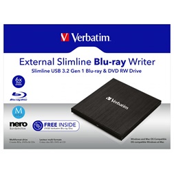 Verbatim 43890 USB 3.0 fekete Blu-Ray optikai meghajtó