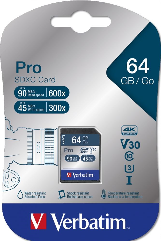 Verbatim 47022 SDHC 64GB Pro U3 Class 10 memóriakártya