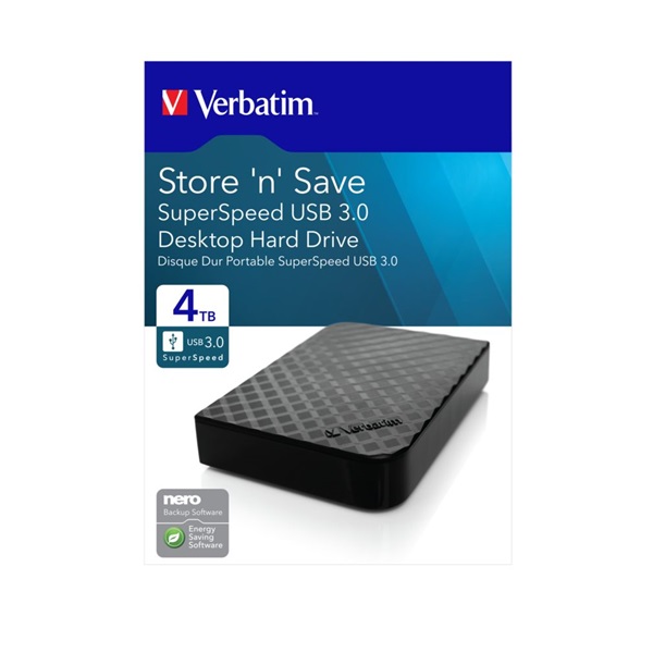 Verbatim 47685 Store `n` Save 3,5" 4TB USB 3.0 fekete külső winchester