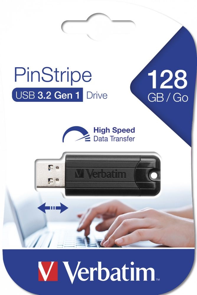 Verbatim 49319 Store`n`Go PINSTRIPE 128GB USB 3.0 fekete Flash Drive