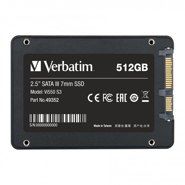 Verbatim 49352 Vi550 S3 512GB SATA3 2.5" SSD