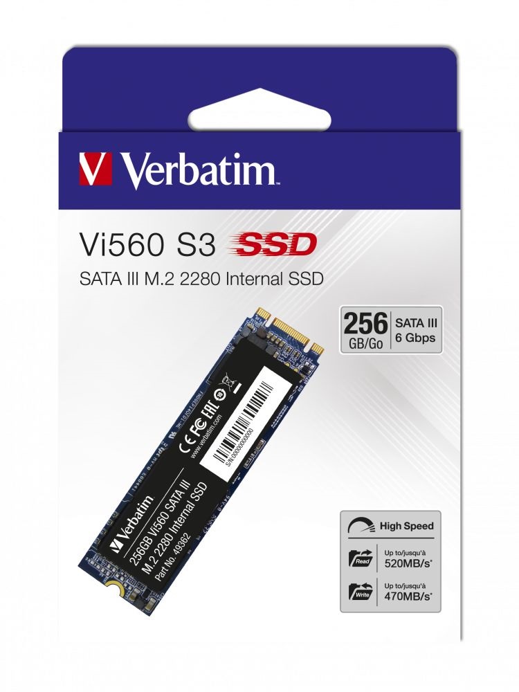 Verbatim 49362 Vi560 S3 256GB SATA3 M.2 2280 SSD