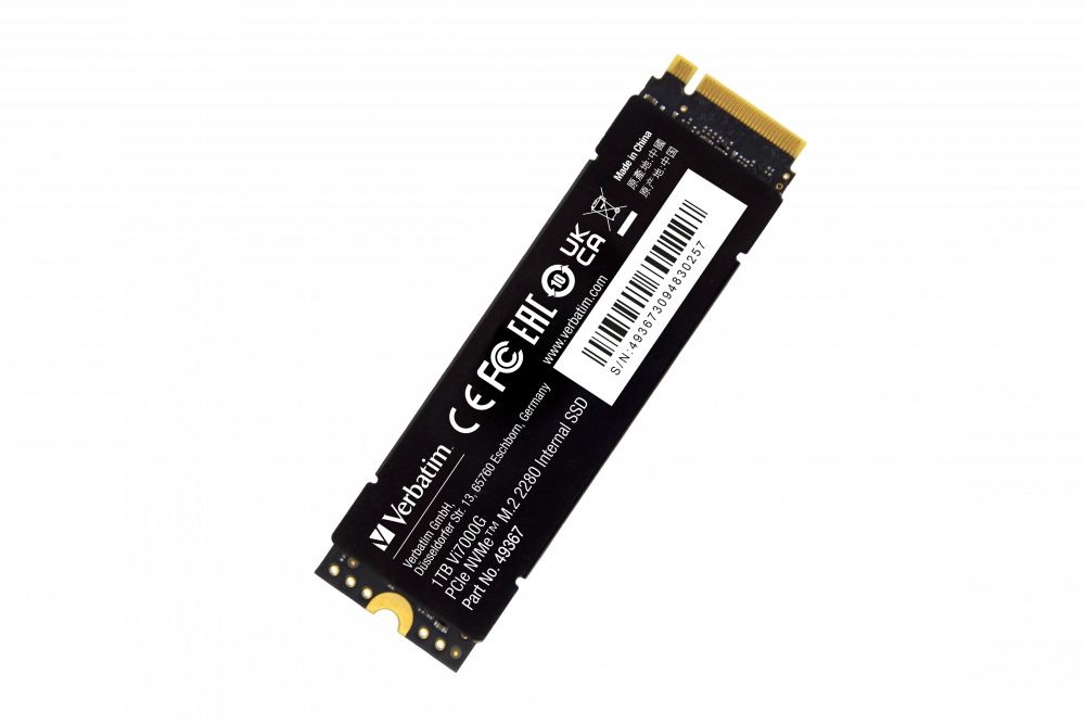 Verbatim 49367 Vi7000G 1TB Internal PCIe NVMe M.2 fekete SSD