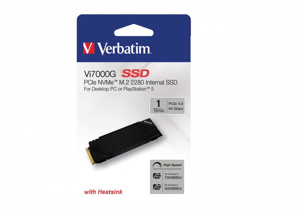 Verbatim 49367 Vi7000G 1TB Internal PCIe NVMe M.2 fekete SSD