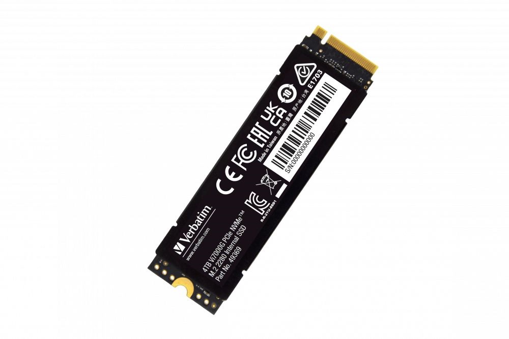 Verbatim 49369 Vi7000G 4TB Internal PCIe NVMe M.2 fekete SSD