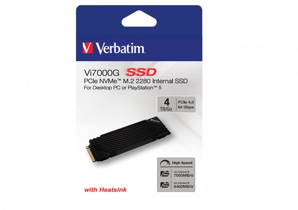 Verbatim 49369 Vi7000G 4TB Internal PCIe NVMe M.2 fekete SSD