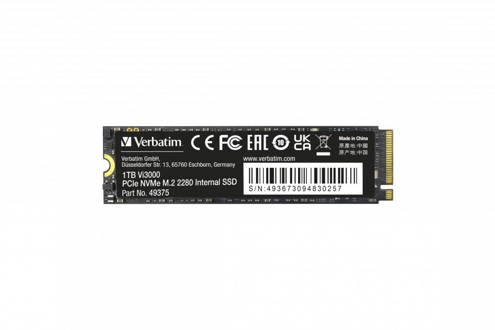 Verbatim 49375 Vi3000 1TB Internal PCIe NVMe M.2 fekete SSD
