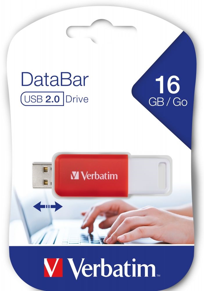 Verbatim 49453 DataBar 16GB USB 2.0 piros Flash Drive