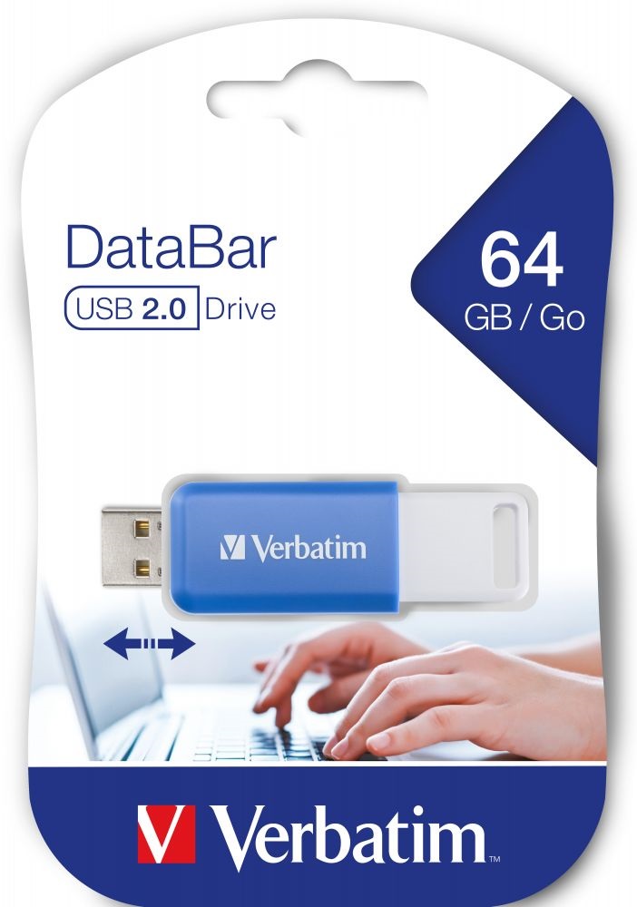Verbatim 49455 DataBar 64GB USB 2.0 kék Flash Drive