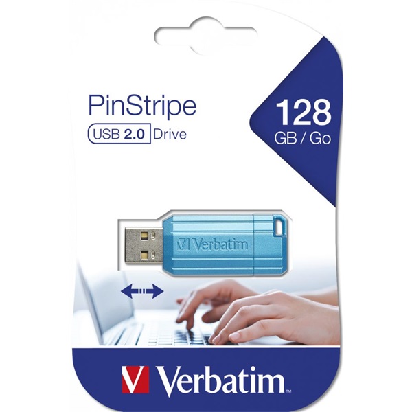 Verbatim 49461 PIN STRIPE Store`n`Go 128GB USB 2.0 kék Flash Drive