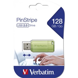 Verbatim 49462 PIN STRIPE Store`n`Go 128GB USB 2.0 zöld Flash Drive