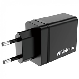 Verbatim 49700 CHR-30EU1 USB 30W 1xUSB-C PD 20W/1xUSB-A QC 3.0/2xUSB-A 10W fekete hálózati töltő