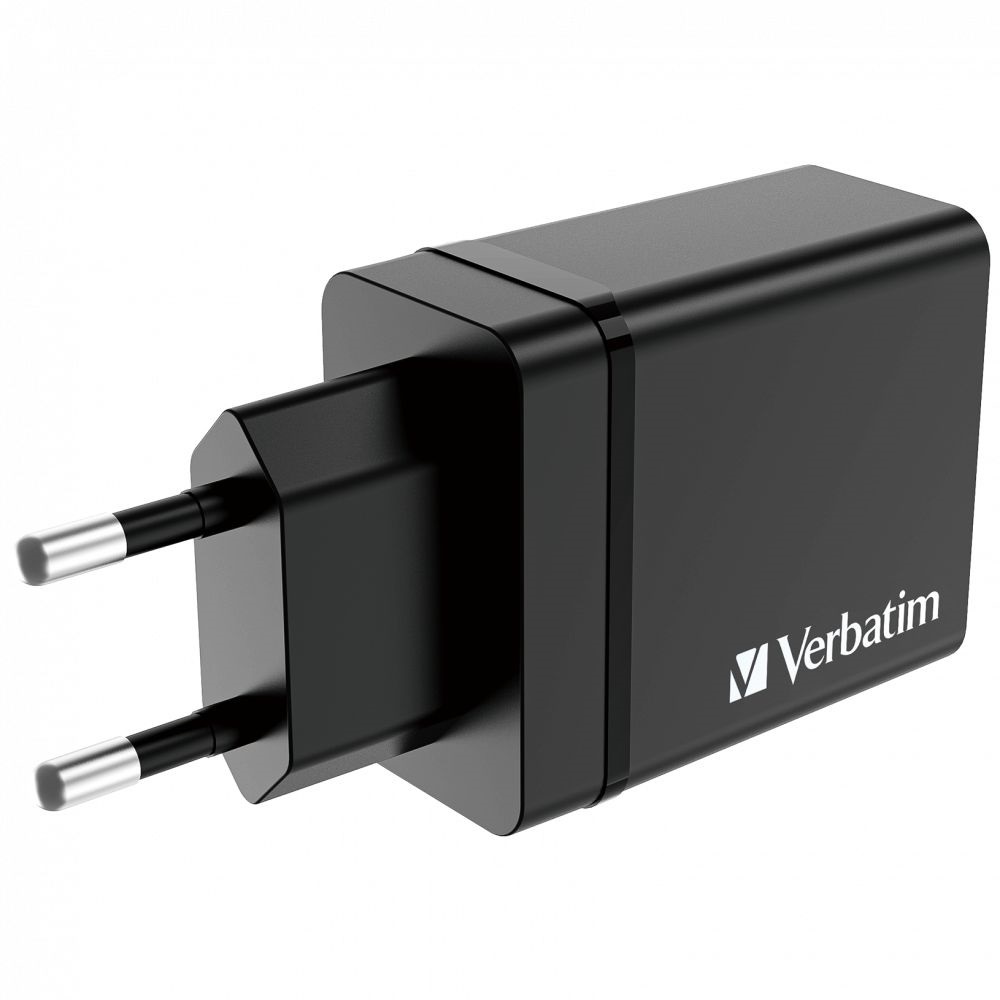 Verbatim 49700 CHR-30EU1 USB 30W 1xUSB-C PD 20W/1xUSB-A QC 3.0/2xUSB-A 10W fekete hálózati töltő