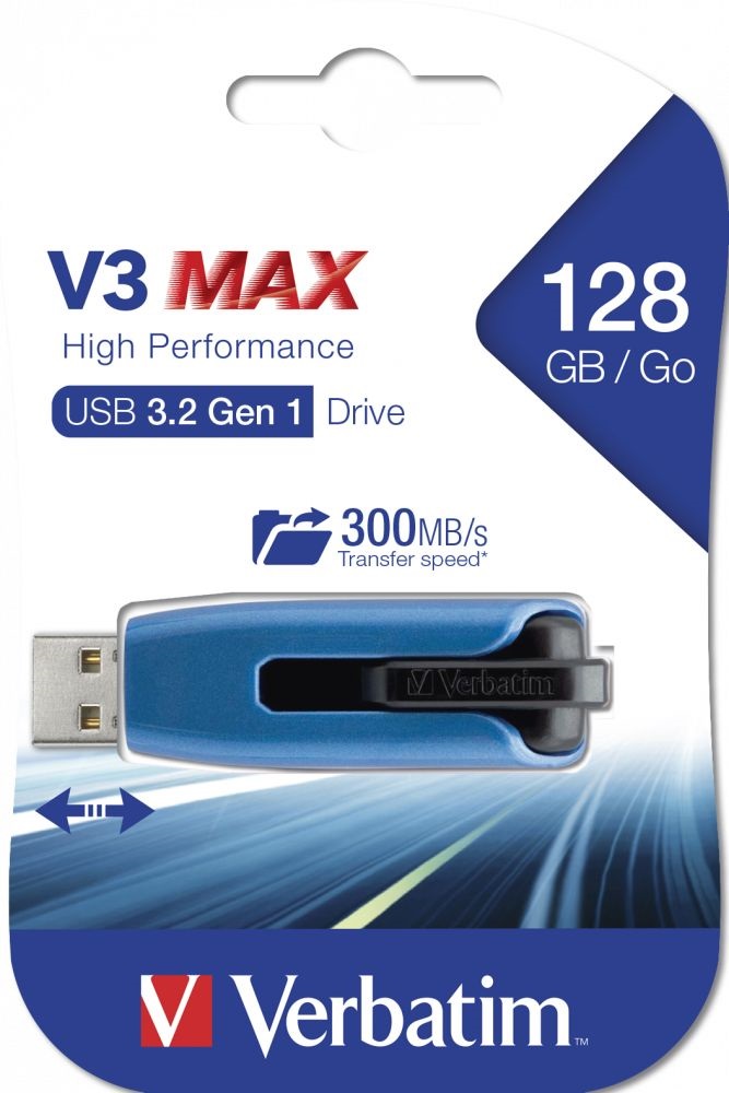 Verbatim 49808 V3 MAX Store`n`Go 128GB USB 3.0 kék Flash Drive
