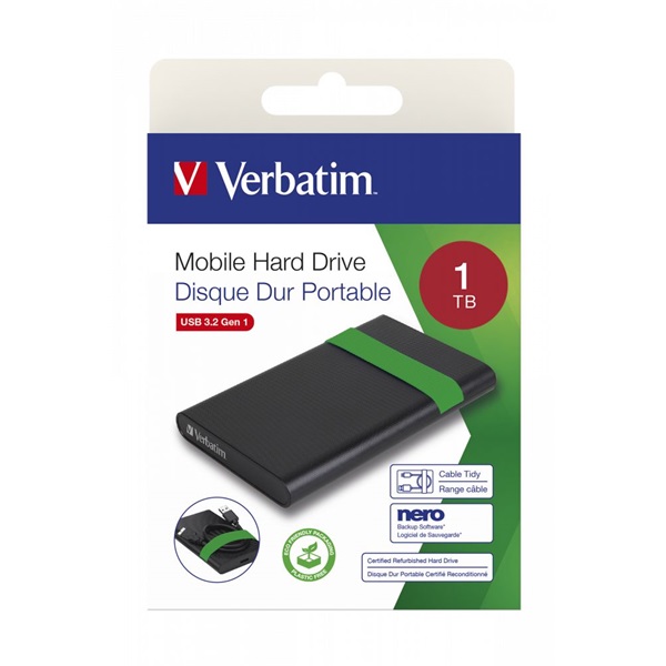 Verbatim 53112 Certified Refurbished 1TB USB 3.2 Gen 1 külső winchester