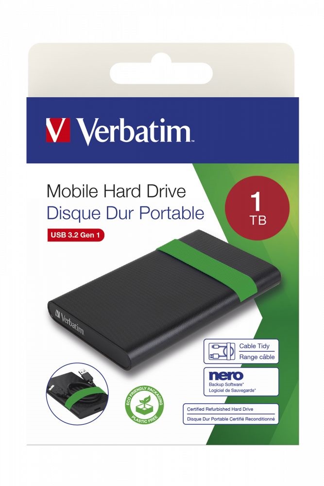 Verbatim 53112 Certified Refurbished 1TB USB 3.2 Gen 1 külső winchester