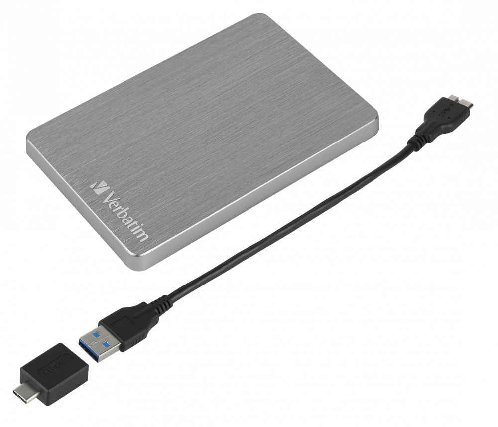 Verbatim 53662 Store `n` Go ALU Slim 2,5” 1TB USB 3.2 Gen 1 szürke HDD