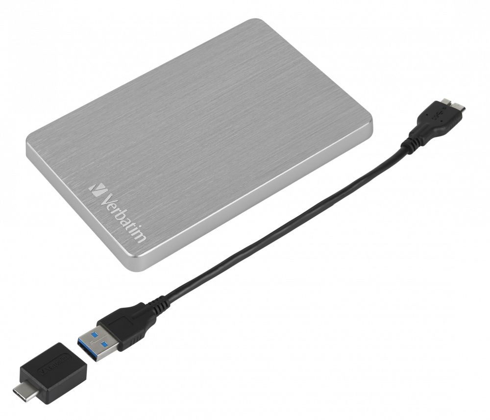 Verbatim 53666 Store `n` Go ALU Slim 2,5” 2TB USB 3.2 Gen 1 ezüst HDD