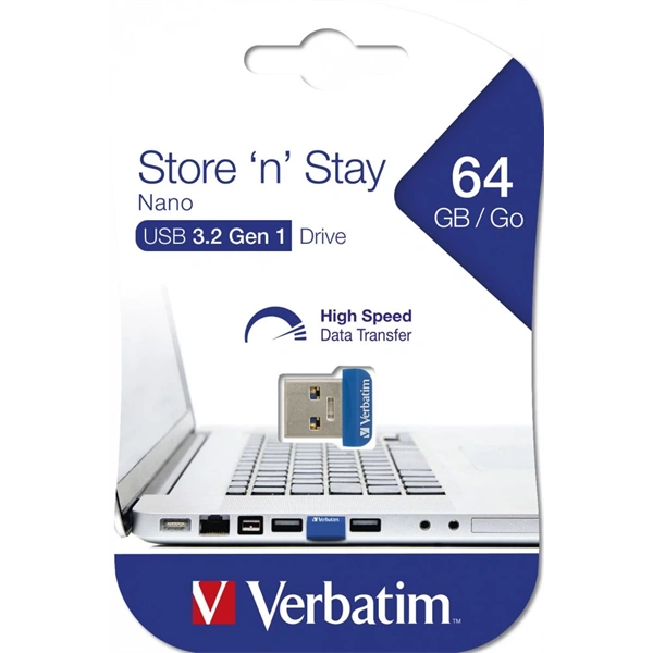 Verbatim 64GB USB 3.2 kék Store "n" Stay Flash Drive