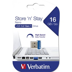 Verbatim 98709 Store `n` Stay 16GB USB 3.0 nano kék Flash Drive