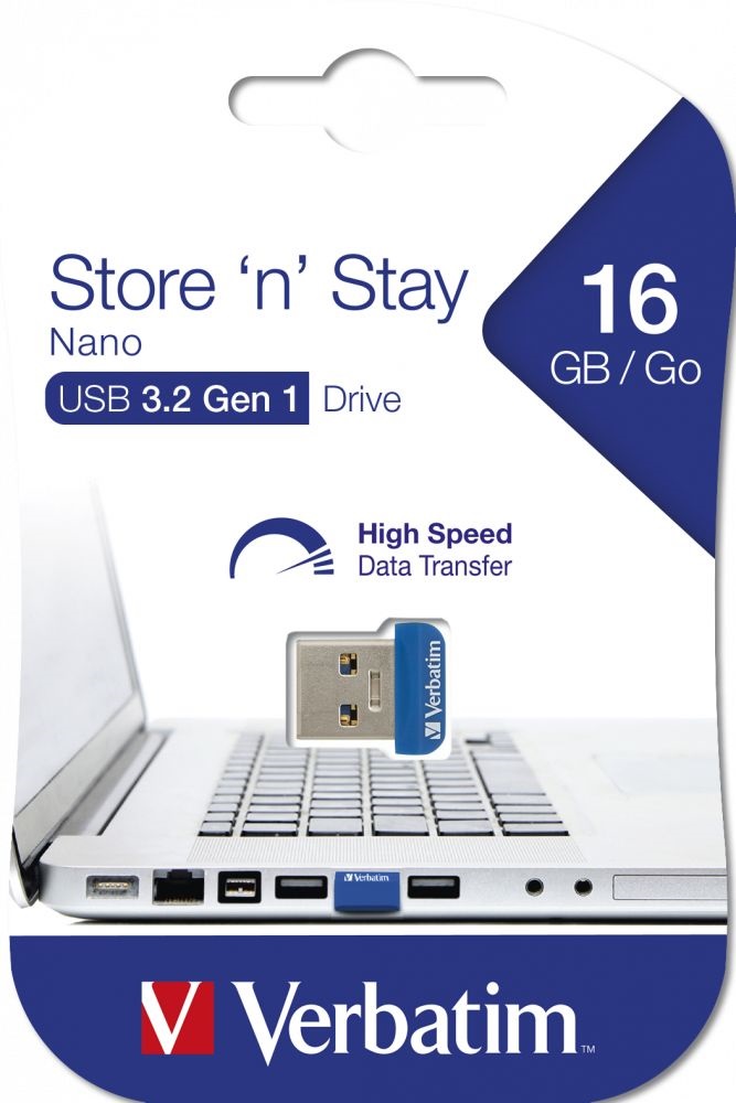 Verbatim 98709 Store `n` Stay 16GB USB 3.0 nano kék Flash Drive