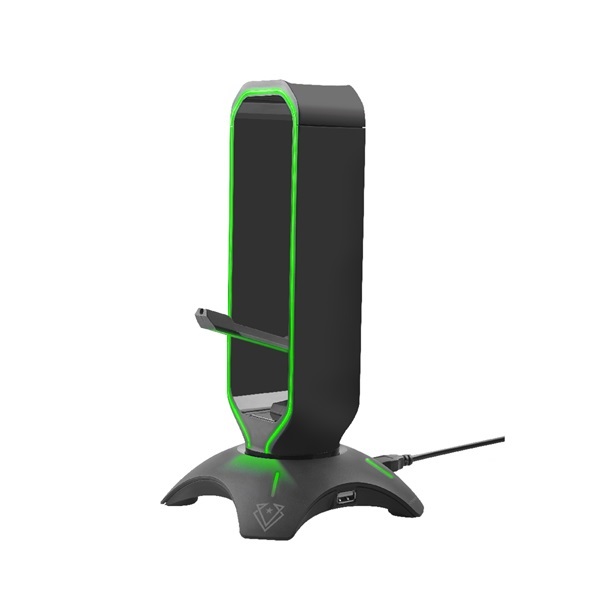 Vertux EXTENT (3in1 USB HUB, 2xUSB 3.0, egér akasztó, LED, fekete) fejhallgató állvány